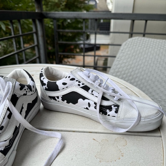 Customs Old Skool Cow Print Leather Vans - Picture 8 of 9